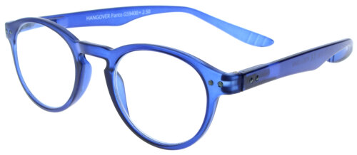 Blaue Fertiglesebrille mit HANGOVER-Bügeln und Federscharnier - HANGOVER PANTO