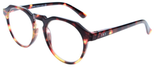 Braune, kräftige Fertiglesebrille JAMIE mit Federscharnier aus recyceltem Kunststoff