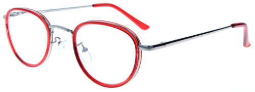 Rote Fertiglesebrille JUSTICE mit Windor-Design und Federscharnier