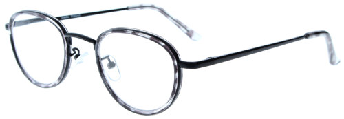 Graue Fertiglesebrille JUSTICE mit Windor-Design und Federscharnier
