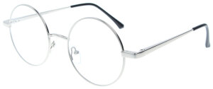 Silberne Komplettbrille BAILEY wahlweise mit Sonnen-Clip, Federscharnier und individueller Sehstärke