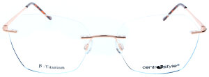 Hübsche Bohrbrillenfassung F0453 für Damen aus Titan in Rosegold