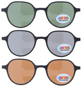 Goldene Komplettbrille TERRY wahlweise mit Sonnen-Clip, Federscharnier und individueller Sehstärke