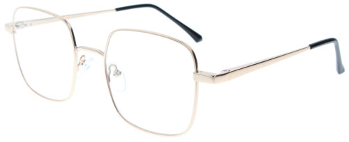 Goldene Komplettbrille SPENCER wahlweise mit Sonnen-Clip, Federscharnier und individueller Sehstärke