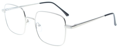 Silberne Komplettbrille SPENCER wahlweise mit Sonnen-Clip, Federscharnier und individueller Sehstärke