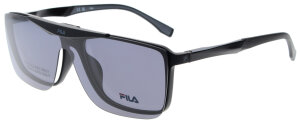 Schwarze FILA Brillenfassung UFI536 U28P mit hochklappbarem Sonnenschutz und Federscharnier