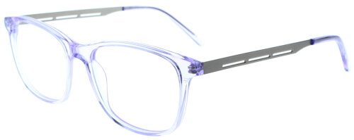 Transparent-Violette Kunststoff-Brille ULRIKE mit Metall-Bügeln - optional mit individueller Verglasung