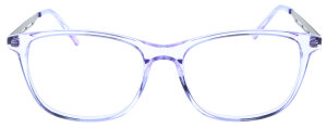 Transparent-Violette Kunststoff-Brille ULRIKE mit Metall-Bügeln - optional mit individueller Verglasung