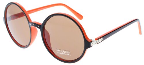 Coole Sonnenbrille PILGRIM 766-800 in Orange / Braun mit braunen Gläsern