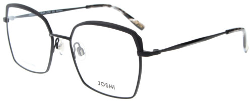 Hübsche JOSHI Brillenfassung in Schwarz 8136 C1 in auffälliger Form aus Edelstahl