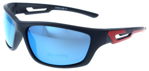 Sportliche Sonnenbrille in Schwarz mit roten Akzenten -...