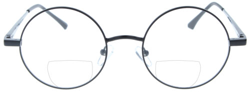 Schwarze Bifokalbrille BAILEY wahlweise mit Sonnen-Clip, Federscharnier und individueller Sehstärke