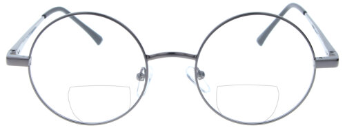 Dunkelgraue Bifokalbrille BAILEY wahlweise mit Sonnen-Clip, Federscharnier und individueller Sehstärke