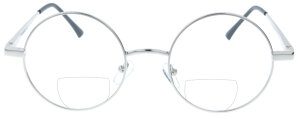 Silberne Bifokalbrille BAILEY wahlweise mit Sonnen-Clip,...