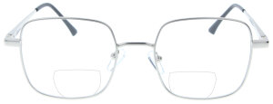 Silberne Bifokalbrille SPENCER wahlweise mit Sonnen-Clip,...
