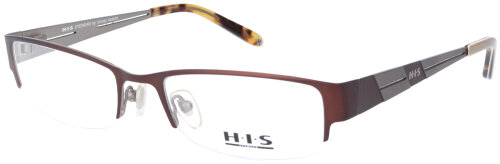 Moderne Brillenfassung von HIS 609 - 004 in Braun / Havanna mit Federscharnier