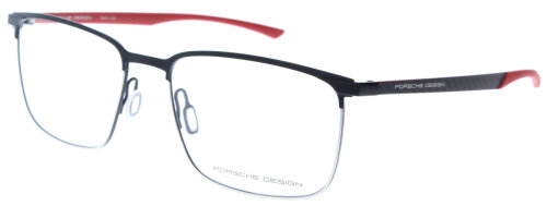 Porsche Design P8753 A Vollrand Brillenfassung in Schwarz - Rot aus Metall