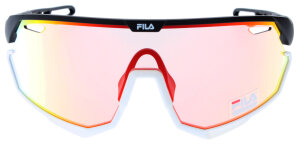 Sport - Sonnenbrille FILA SFI721 U28R in Schwarz / Weiß mit verspiegelten Gläsern
