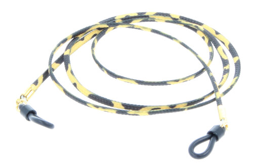 Leoparden - Brillenkordel mit praktischer Gummi-Endschlaufe in gelb - schwarz