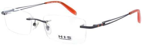 HIS Brillenfassung  395 - 001 mit Federscharnier in schwarz/ orange
