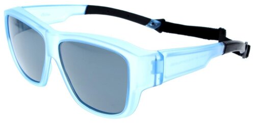 Blaue polarisierende Überbrille / Sonnenbrille inkl. Etui und abnehmbarem Brillenband