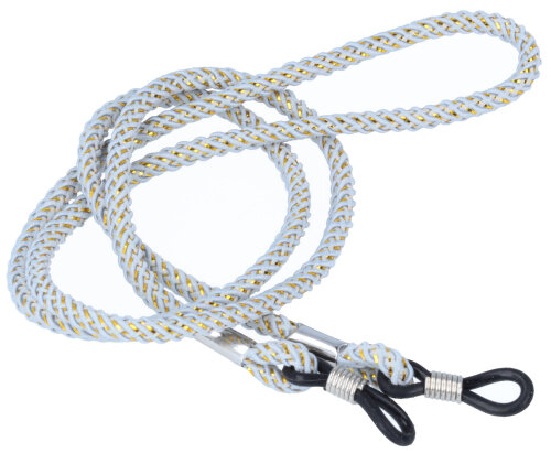 Brillenkordel mit goldenem Glitzerfaden: Ein Hauch von Luxus für Ihre Brille in Grau