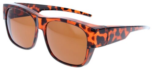 Polarisierende OFAR Überbrille / Sonnenbrille in Havanna mit Etui in Leinenoptik