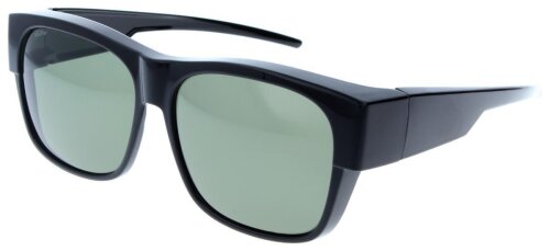 Polarisierende OFAR Überbrille / Sonnenbrille in Schwarz mit Etui in Leinenoptik