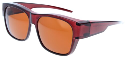 Polarisierende OFAR Überbrille / Sonnenbrille in Violett mit Etui in Leinenoptik