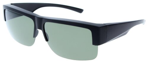 Sportliche OFAR Überbrille / Sonnenbrille in Schwarz mit Etui in Leinenoptik