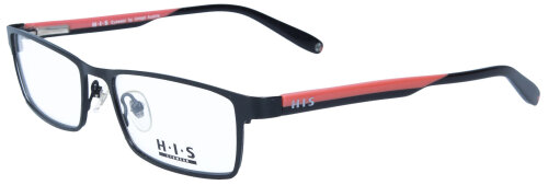 Moderne Brillenfassung HIS 602 - 004 in Schwarz - Rot mit Federscharnier