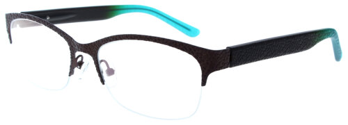 Nylor-Komplettbrille von POINT 2178 in Türkis mit Federscharnier und individueller Sehstärke