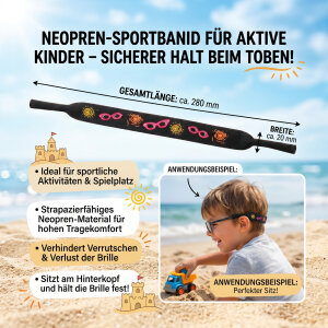 Lustiges Kinder-Neoprenband mit Sonnenbrillen –...