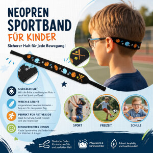 Kinder-Brillensportband Neopren Sport-Design 280x20mm robust
