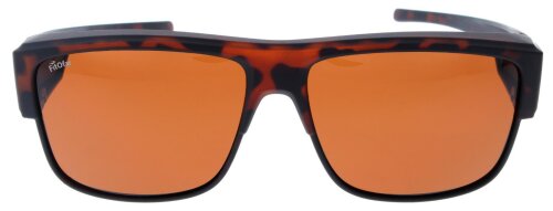 Sportliche Kunststoff - Überbrille / Sonnenbrille mit 100% UV-400 Schutz und Polarisation in Havanna - Matt mit Etui