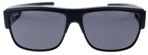 Sportliche Kunststoff - Überbrille / Sonnenbrille mit 100% UV-400 Schutz und Polarisation in Schwarz - Matt mit Etui