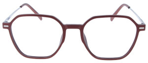 Rote Komplettbrille IONO aus TR90-Material wahlweise mit Sonnen-Clip und individueller Sehstärke