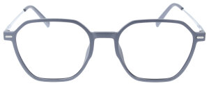 Stahlblaue Komplettbrille IONO aus TR90-Material wahlweise mit Sonnen-Clip und individueller Sehstärke