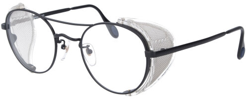 Schwarze kleine Schutzbrille aus hochwertigem Metall mit individueller Stärke