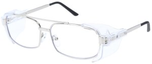 Silberne Schutzbrille 962300 in Piloten-Form aus Metall...