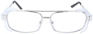 Silberne Schutzbrille 962300 in Piloten-Form aus Metall...