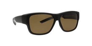 Moderne Überbrille mit braunem Karomuster und brauner Tönung UV 400