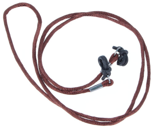 Brillenkordel aus weichem Satin mit Gummischlaufe aus Silikon in Braun