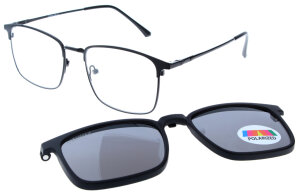 Schwarze Komplettbrille MILOU wahlweise mit Sonnen-Clip...