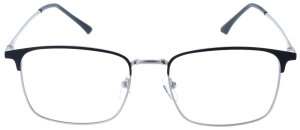 Silberne Komplettbrille MILOU wahlweise mit Sonnen-Clip und individueller Sehstärke