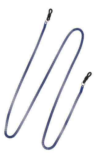 Bunte Brillenkette KM3-8 mit Gummischlaufe und Stopper in Blau
