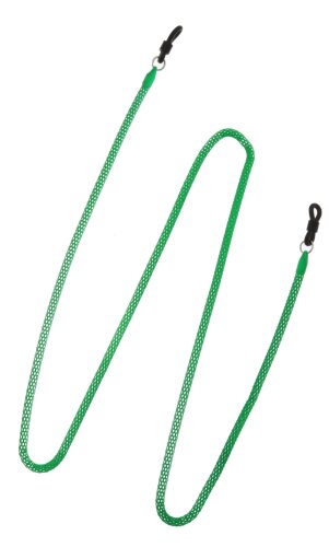 Bunte Brillenkette KM3-8 mit Gummischlaufe und Stopper in Neongrün