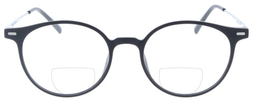 Schwarze TR90-Bifokalbrille FRANCIS wahlweise mit Sonnen-Clip und individueller Sehstärke