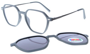 Graue TR90-Bifokalbrille IONO wahlweise mit Sonnen-Clip...
