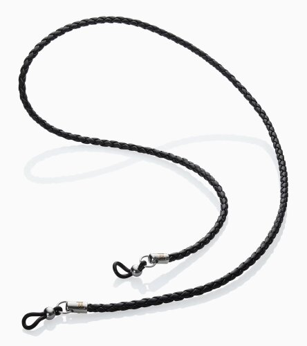 Schöne schwarze Lederbrillenkordel mit toller Flechtung von PORSCHE